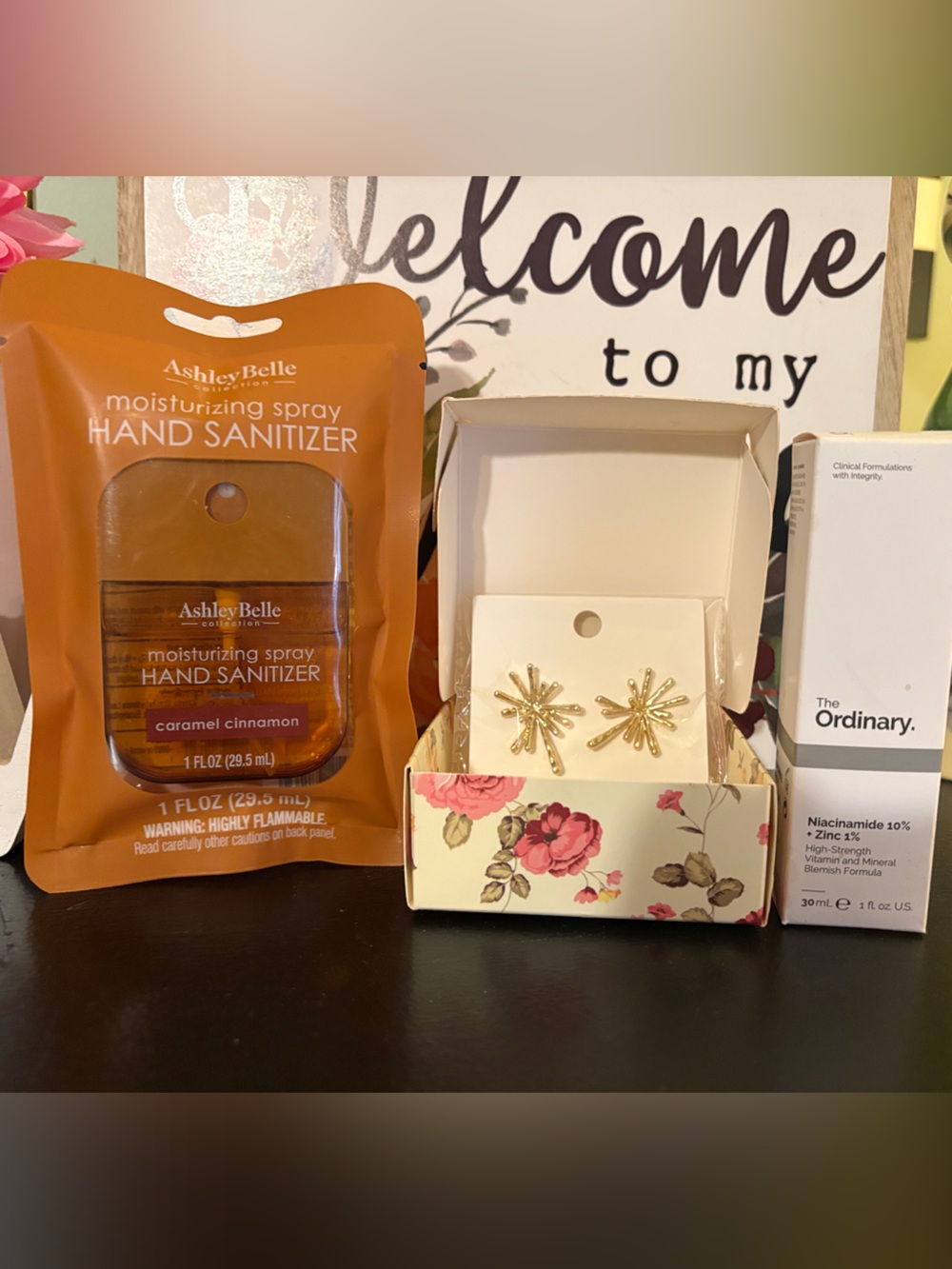 Moisturizing Spray Hand Sanitizer - Caramel Earrings & the Oridinary